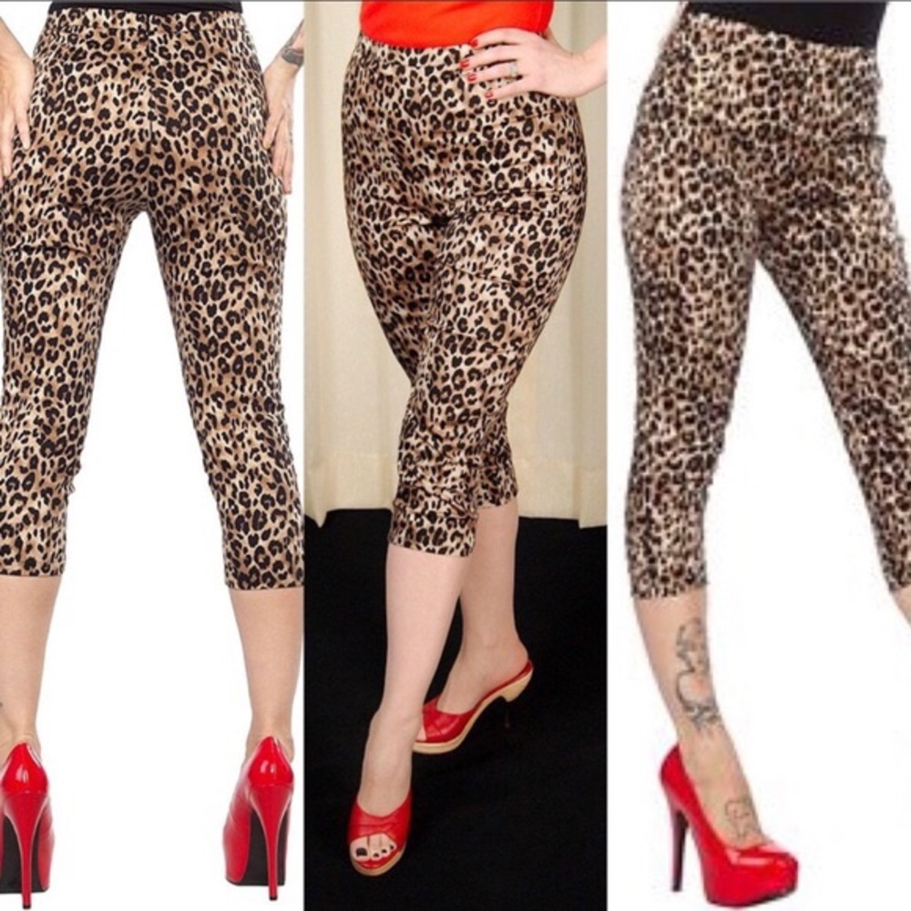 Sourpuss Cheetah high waist Capri pants 3XL